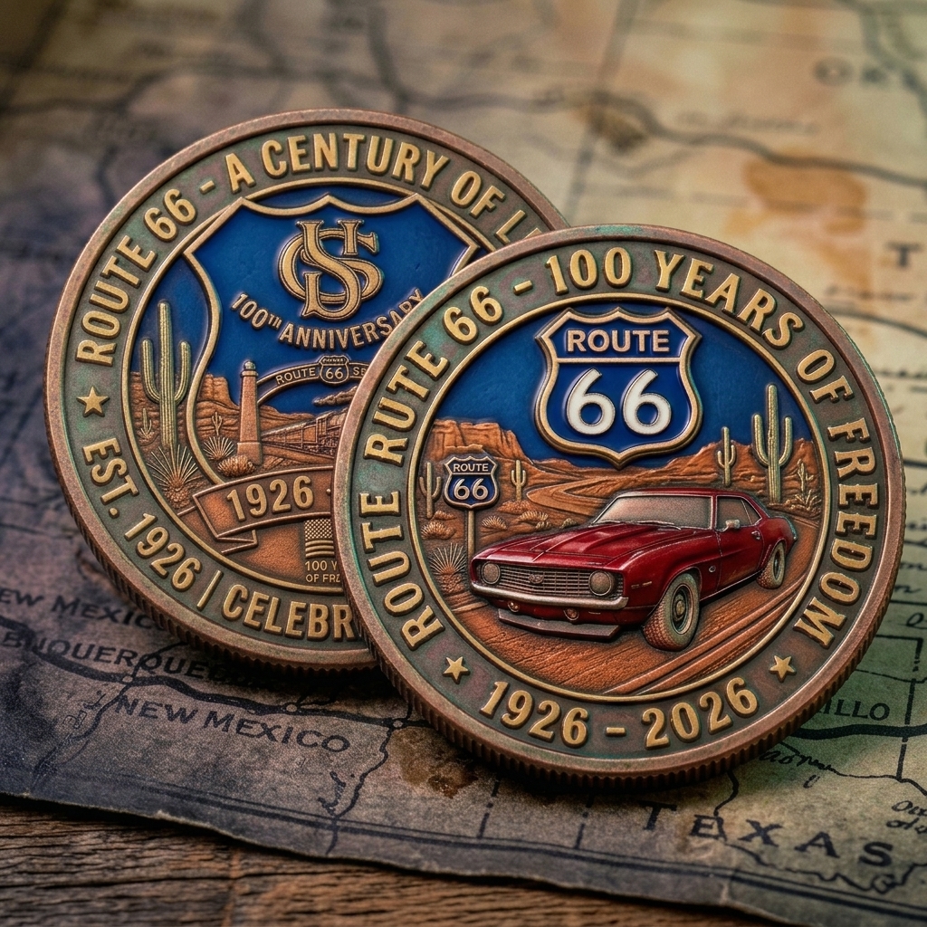 Route 66 100th Anniversary Challenge Coin