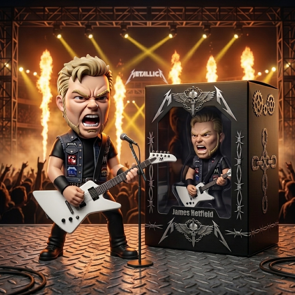 Metallica James Hetfield 45th Anniversary Chibi Vinyl Art Figurine 🎸🔥