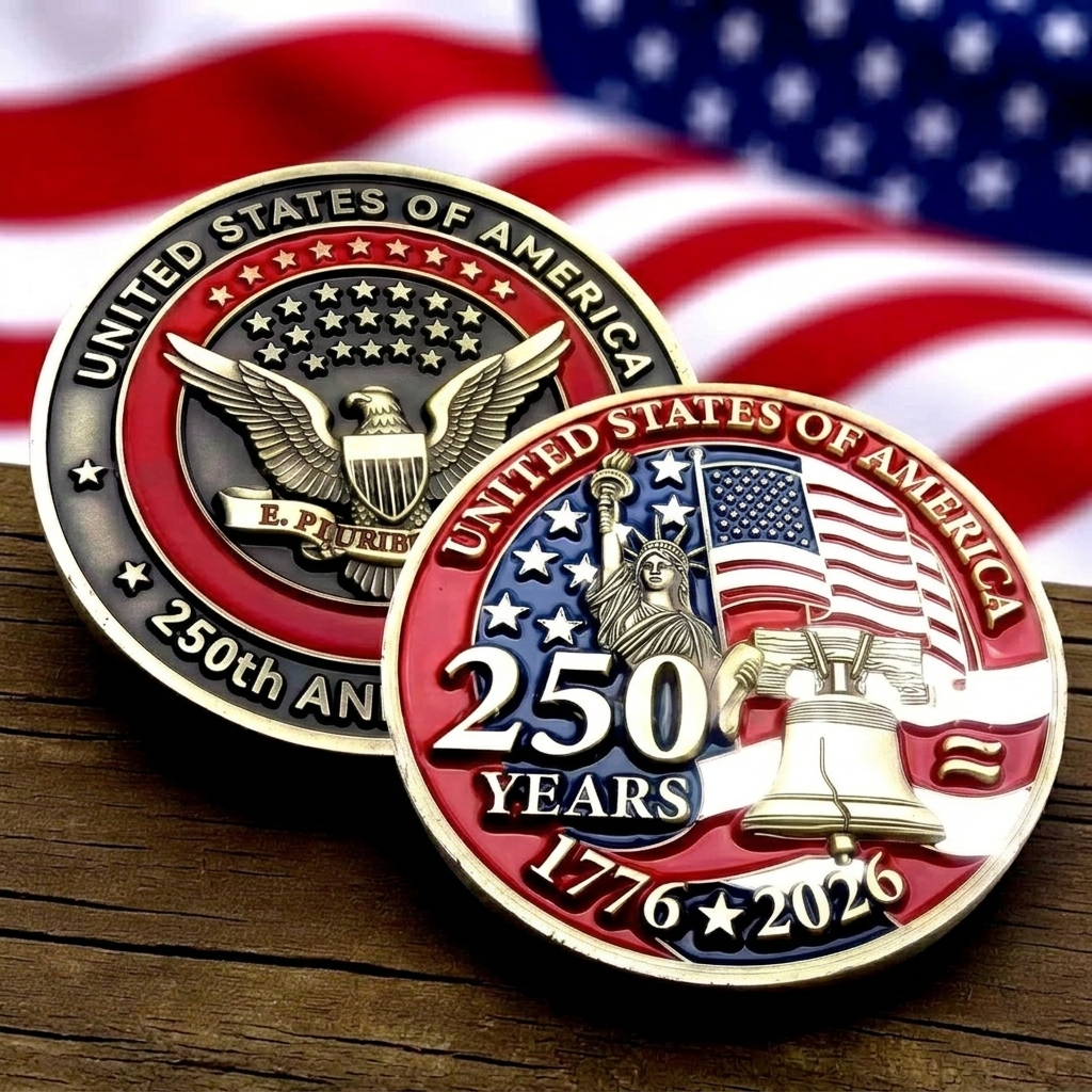 US Semiquincentennial 250th Anniversary Commemorative Challenge Coin (1776–2026)
