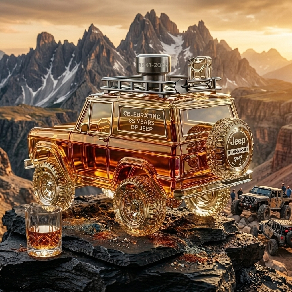 Jeep 85th Anniversary Off-Road 4x4 Whiskey Decanter 🚙⛰️