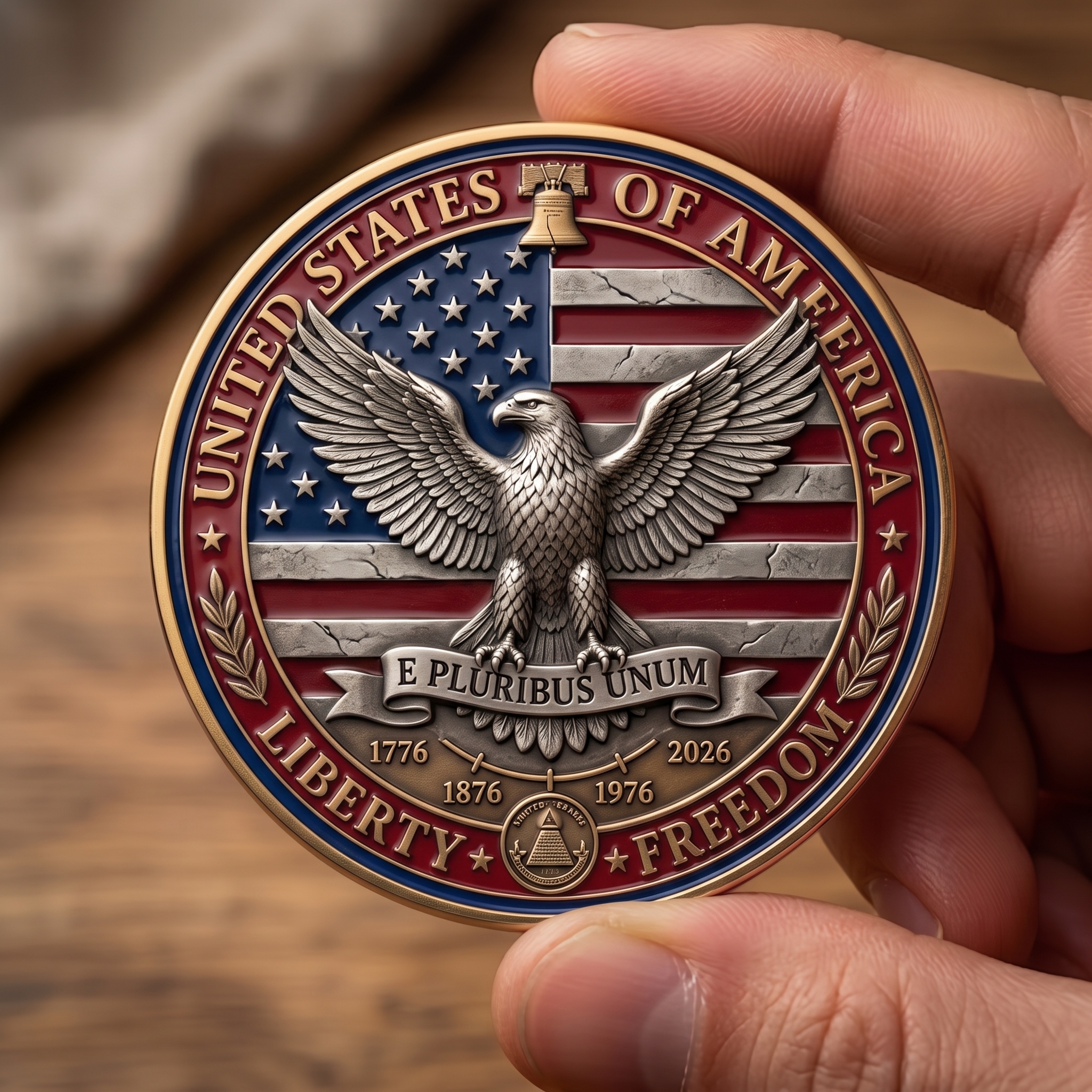 United States Semiquincentennial 250th Anniversary Commemorative Coin (1776–2026) – Patriotic American Heritage Challenge Coin