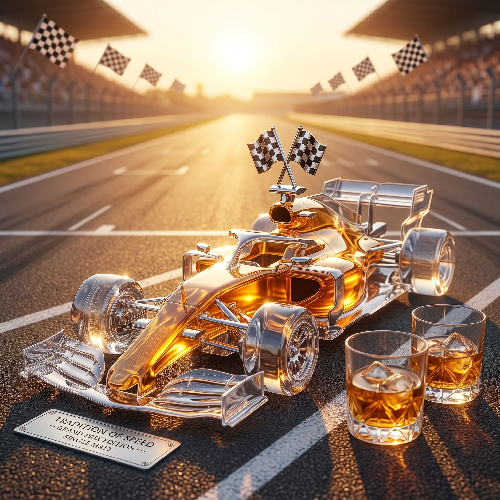 Formula 1 Grand Prix Edition Crystal Race Car Whiskey Decanter 🏎️🏁