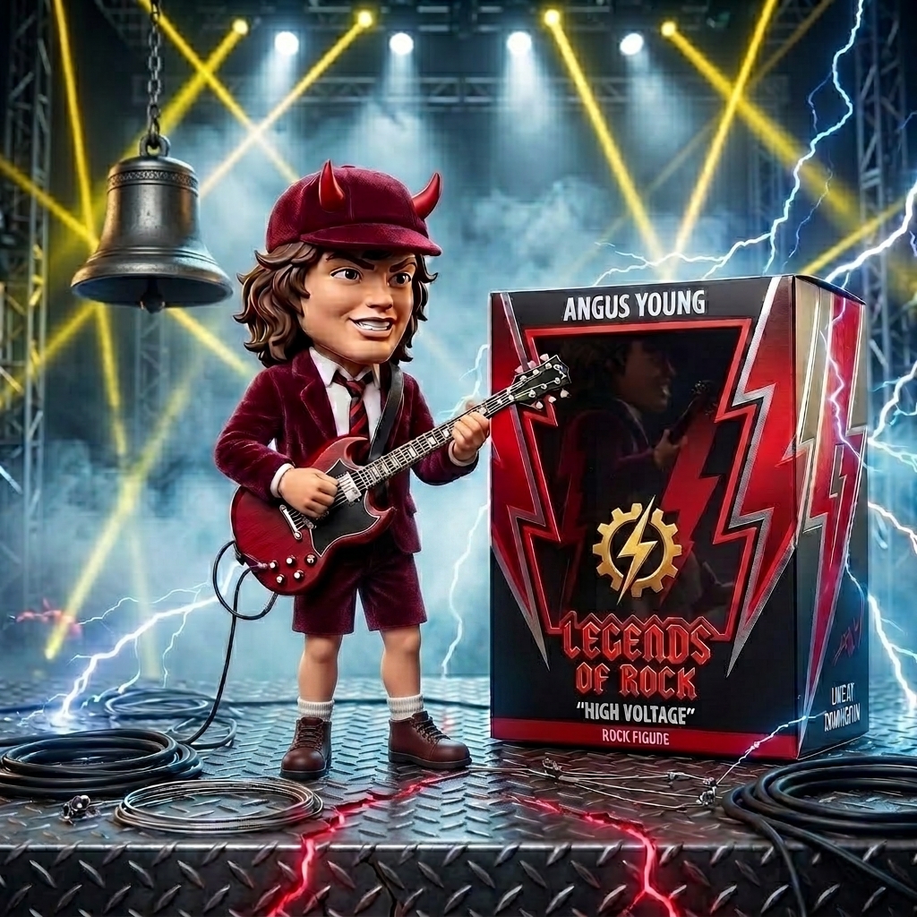 AC/DC Angus Young "High Voltage" Chibi Vinyl Art Figurine 🎸⚡