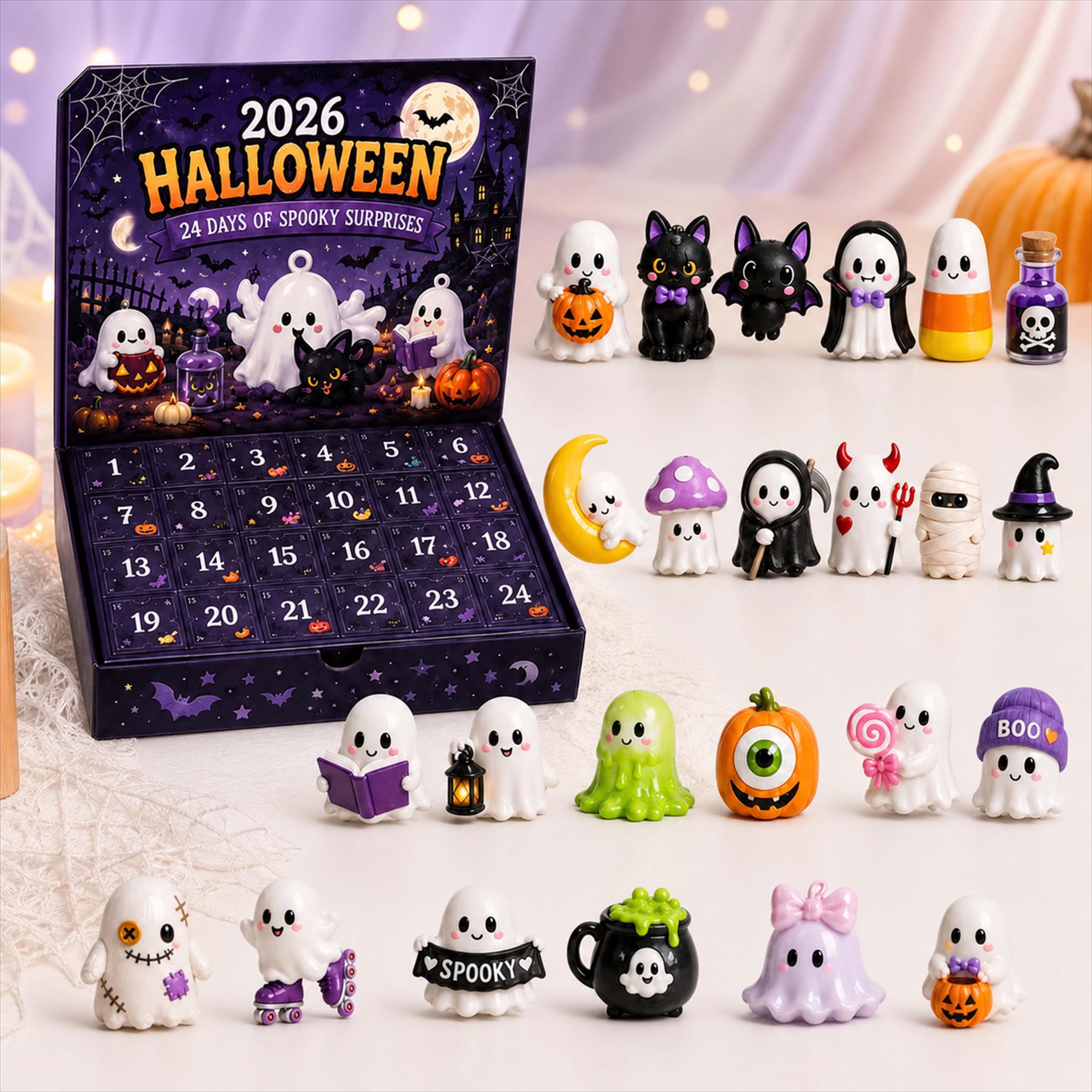 🎃Halloween Advent Calendar - 24 Days of Spooky Surprises & Horror Movie Legends Blind Box Countdown