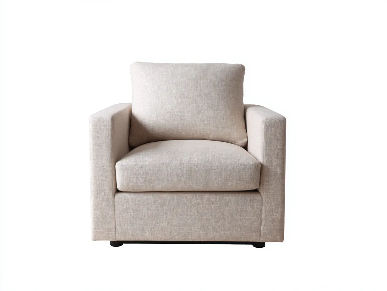 Sillón tapizado en tela 98x88x78 cm - beige - para salón