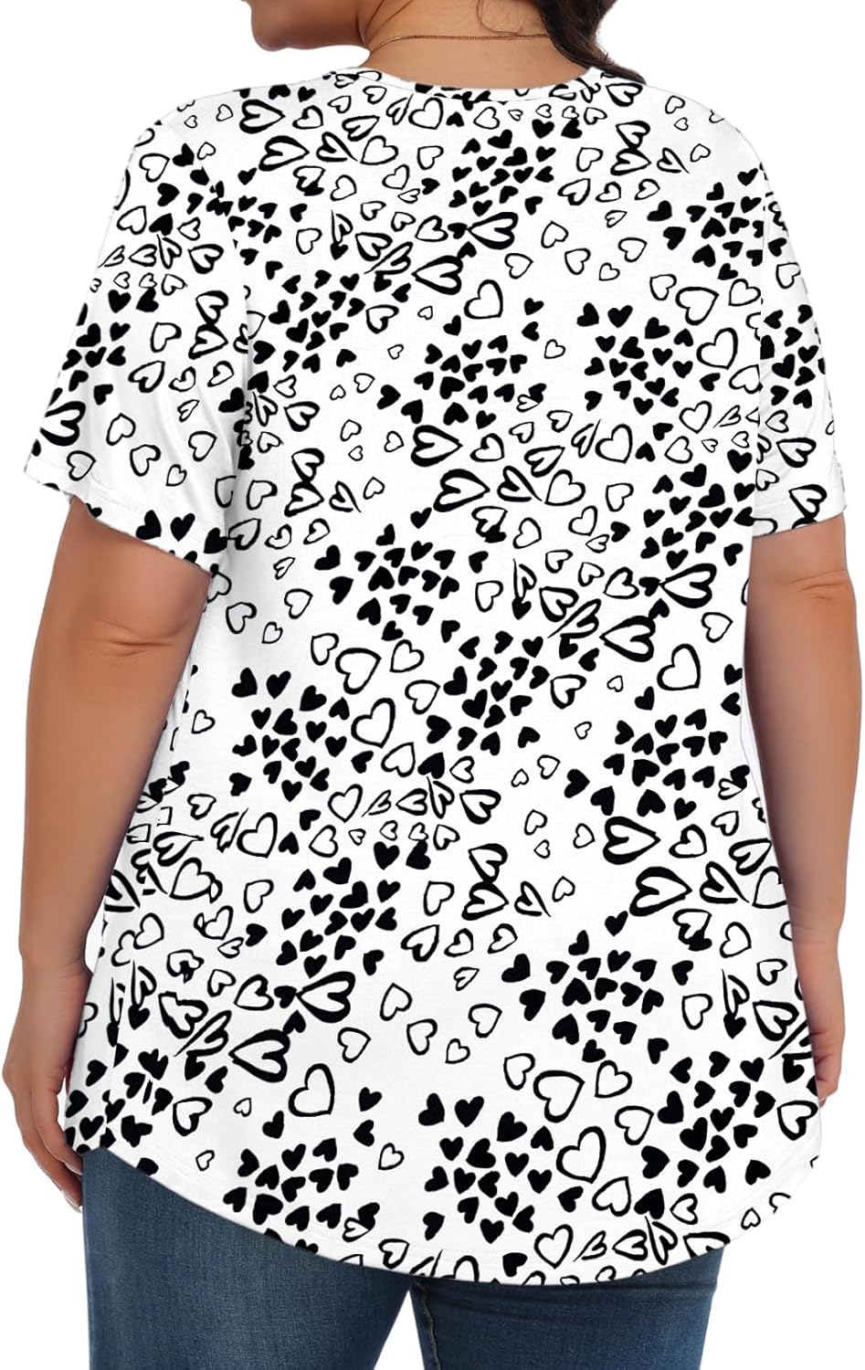 【Best Selling】Womens Plus Size Tops Tunic Short Sleeve Crew Neck Shirts Casual Soft Blouse M-5X