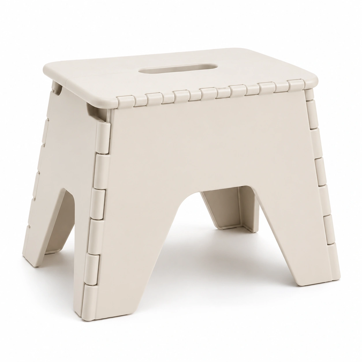 Banco plegable de plástico color beige