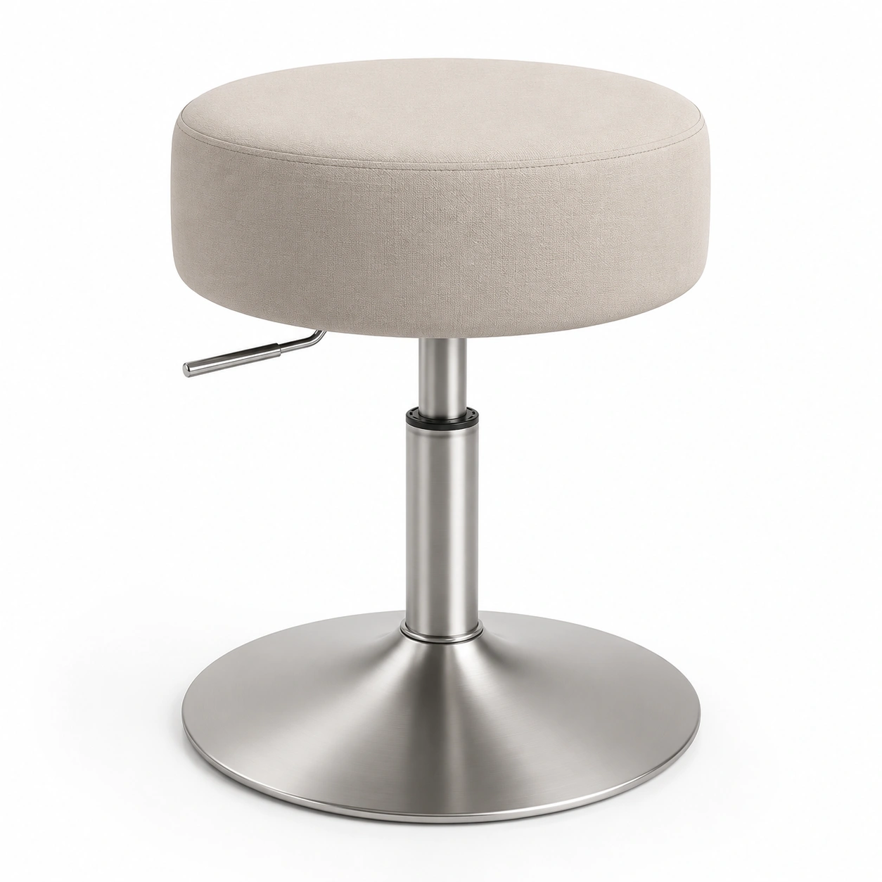 Taburete redondo ajustable beige