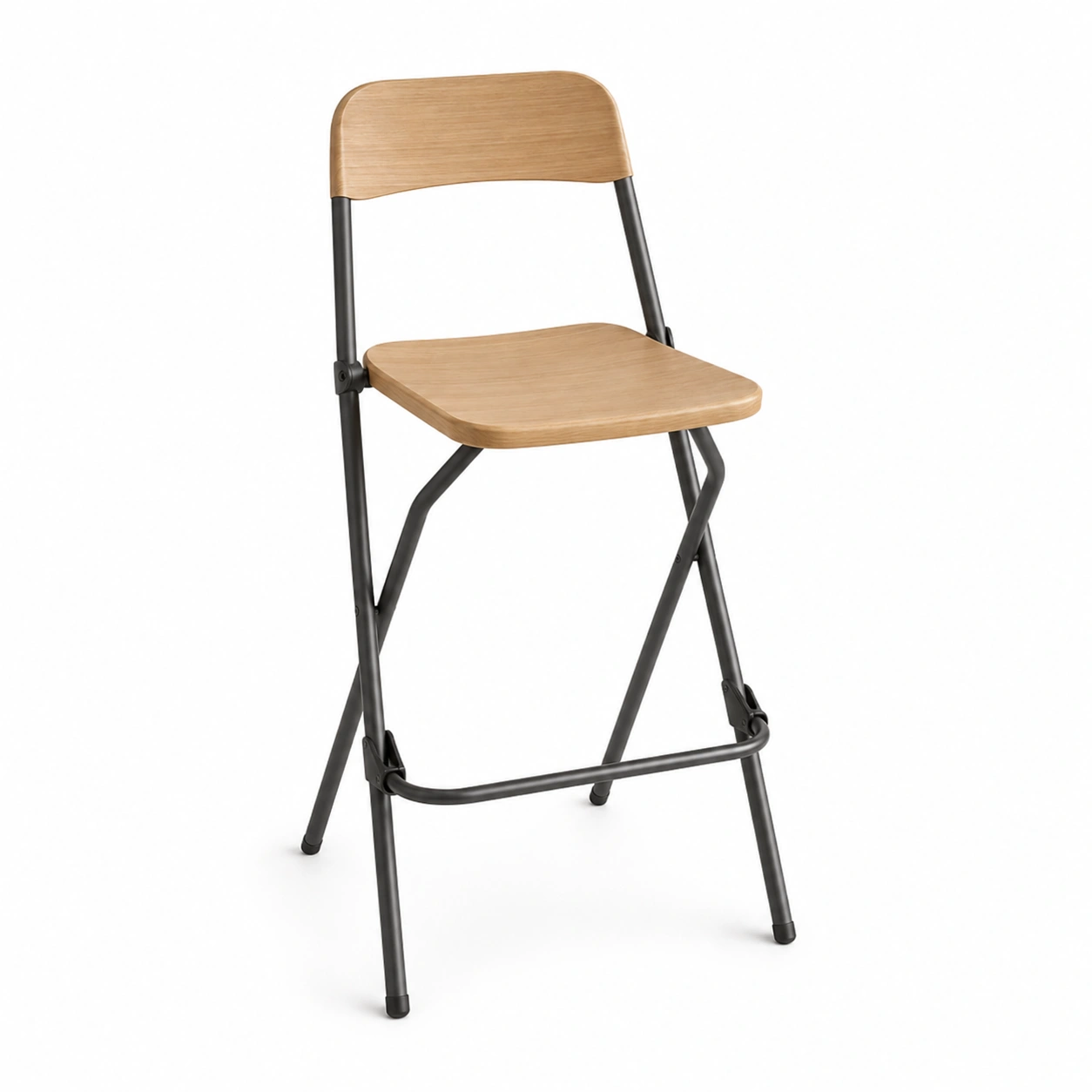 Taburete alto plegable acabado madera