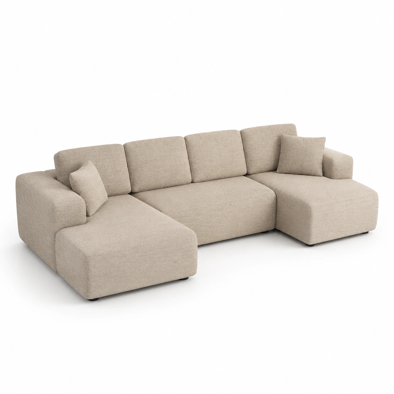 sofa esquinero beige con doble chaise longue
