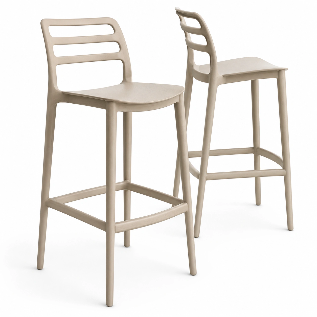 Juego de 2 taburetes de bar color beige