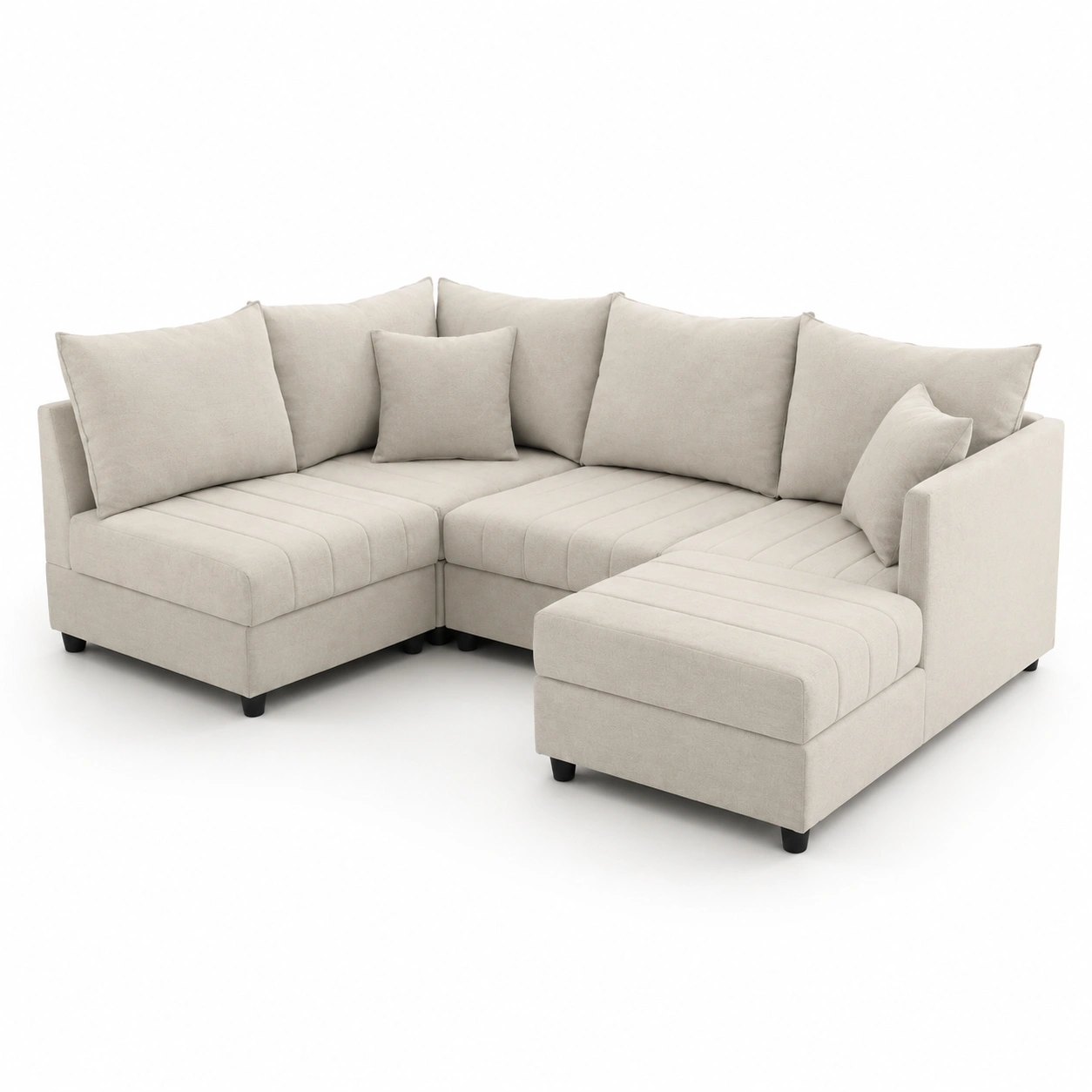 sofa en L blanco hueso