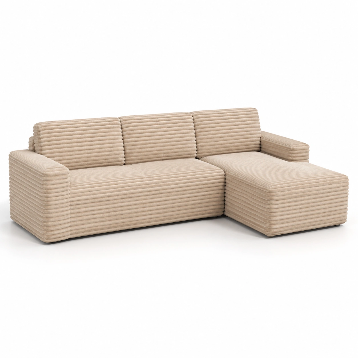 sofa esquinero de terciopelo acanalado