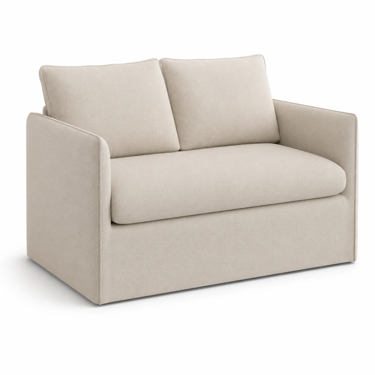 sofa biplaza de tela blanco hueso