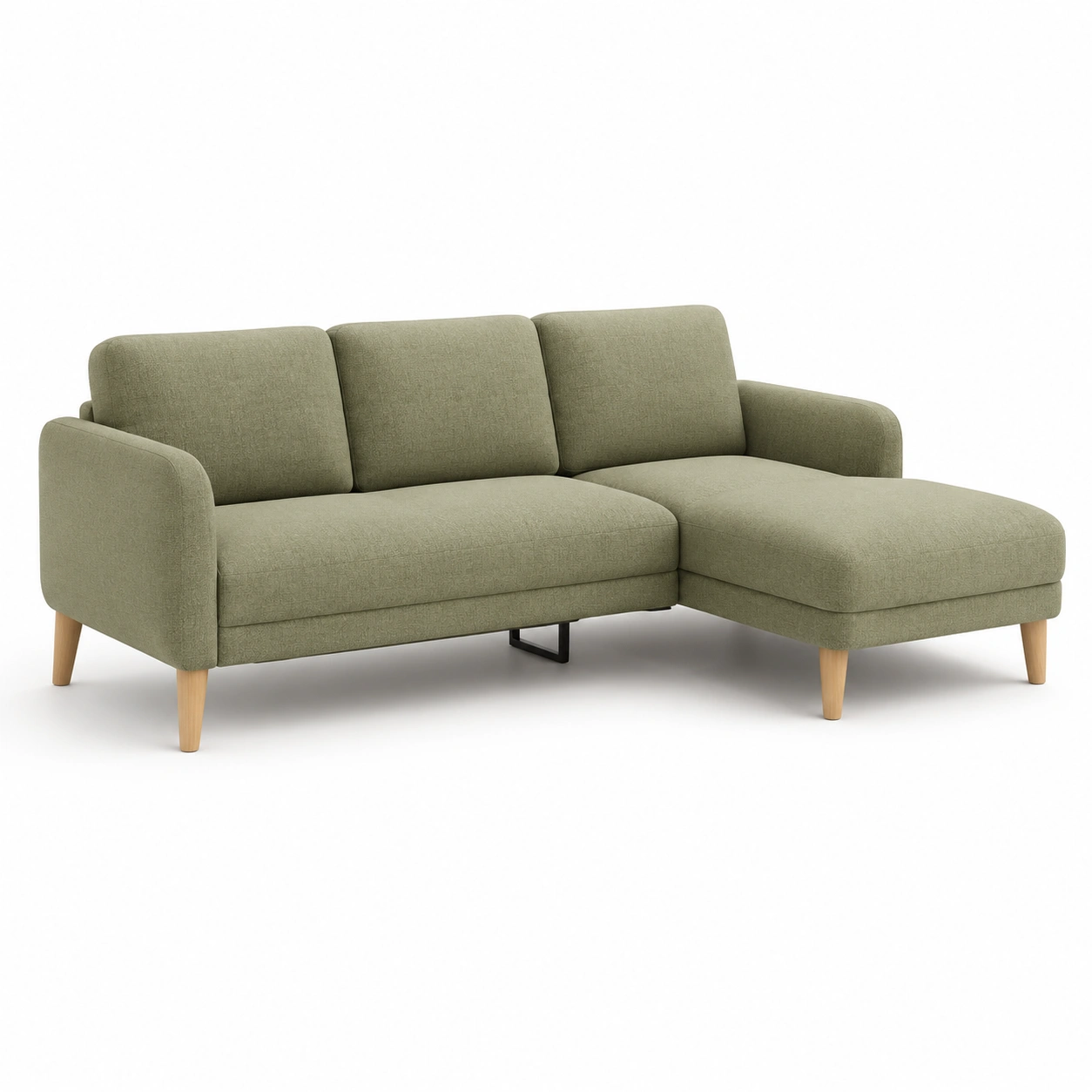 sofa esquinero verde con chaise longue