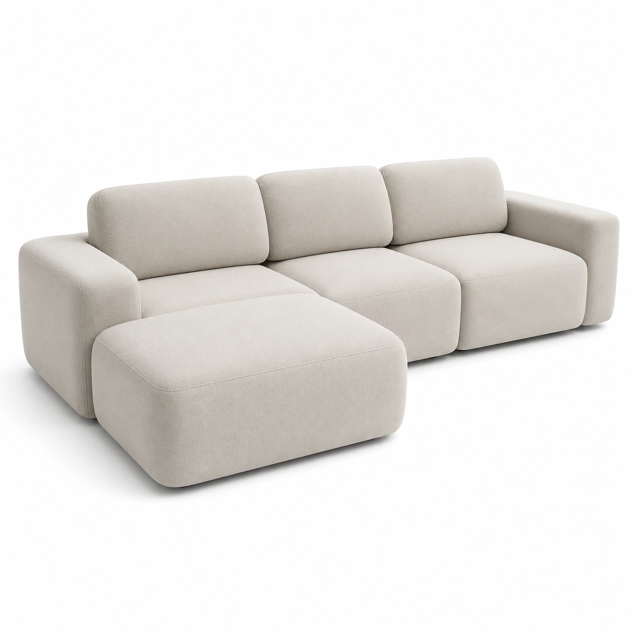 sofa con chaise longue izquierda blanco hueso