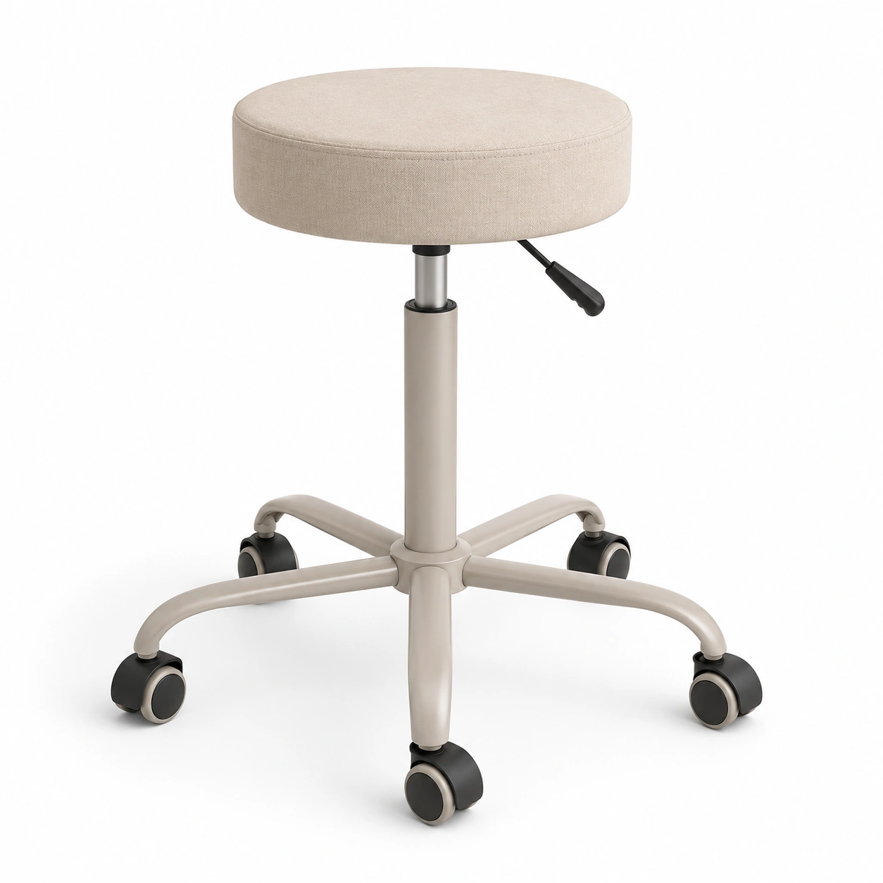 Taburete redondo regulable color beige