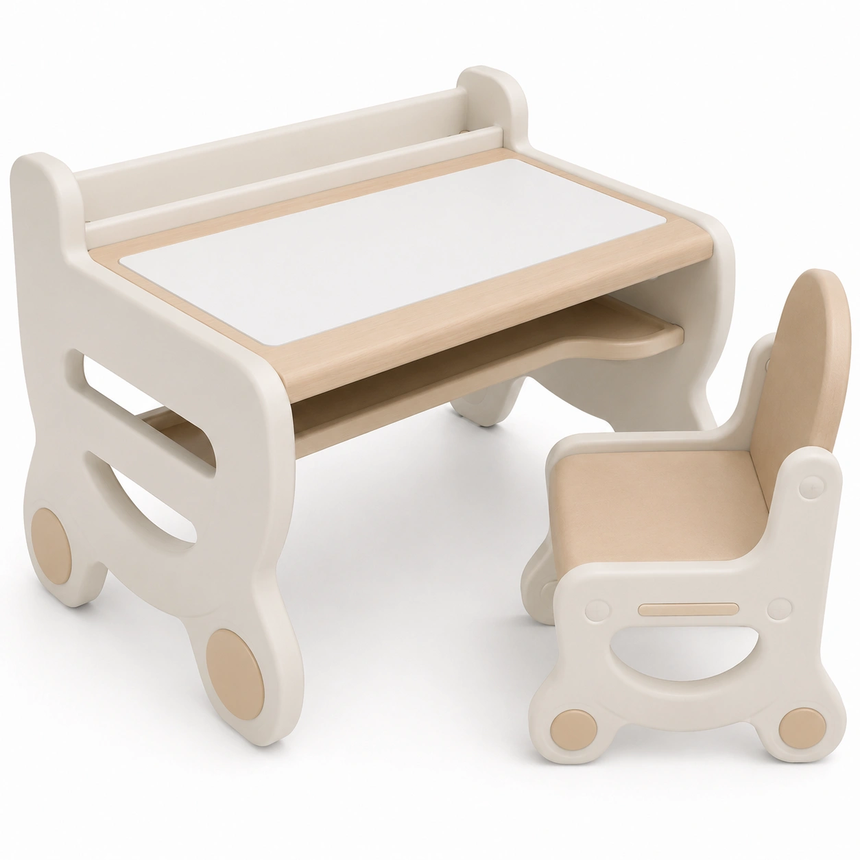Escritorio y silla infantil color crema