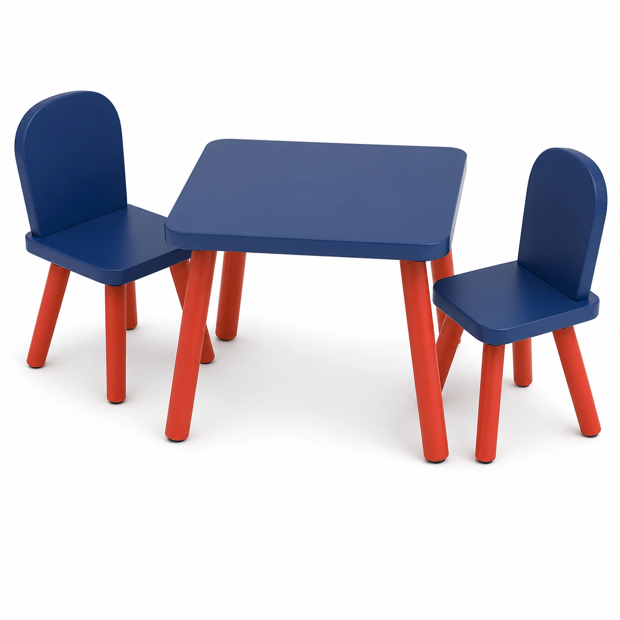 Conjunto de mesa y sillas infantil azul y rojo