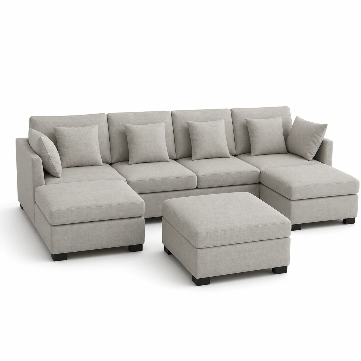 sofa modular combinado gris