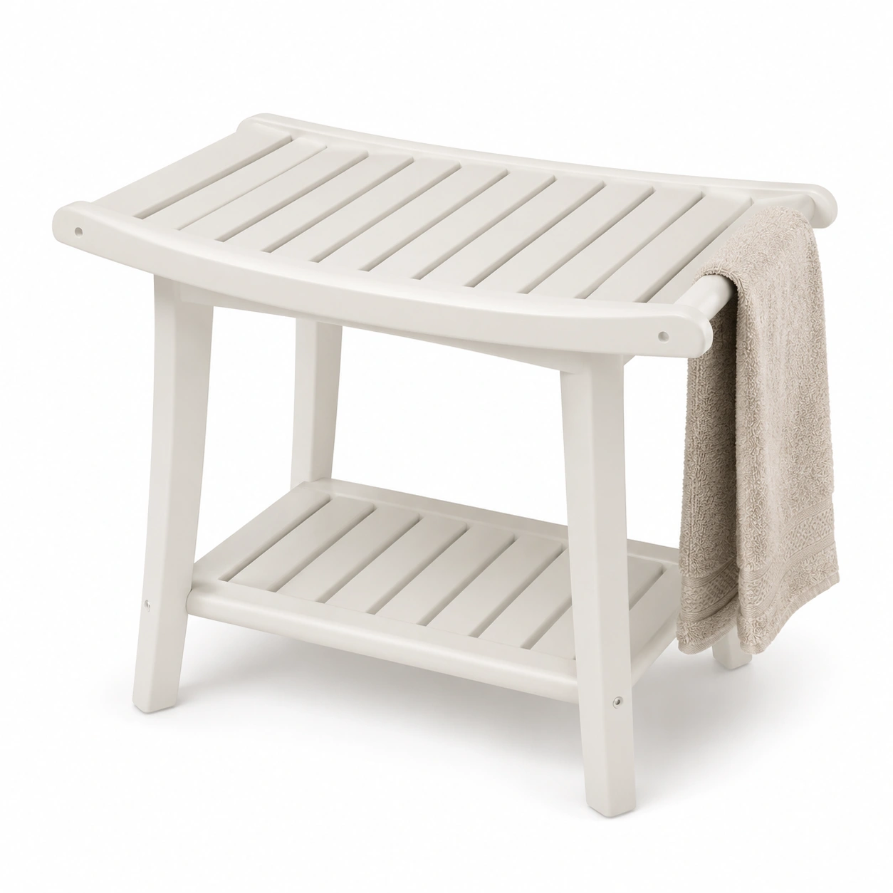 Estanteria de bano blanca con toallero