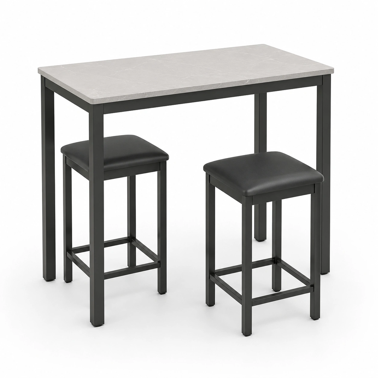 Conjunto de comedor negro para dos personas