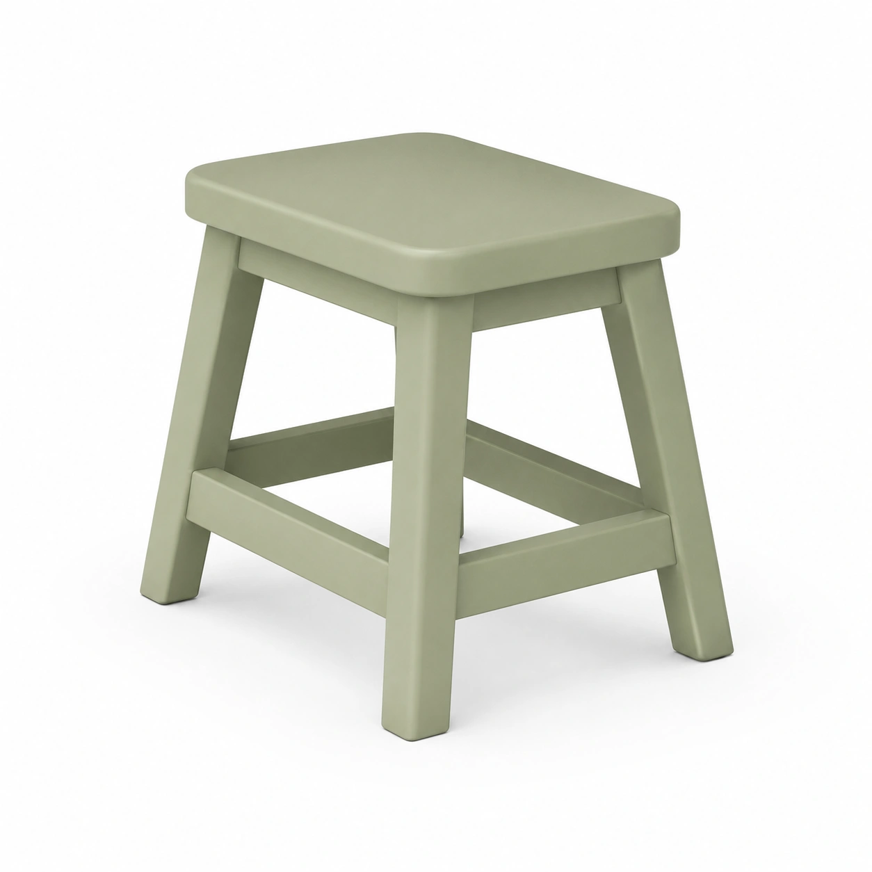 Taburete cuadrado de madera verde claro
