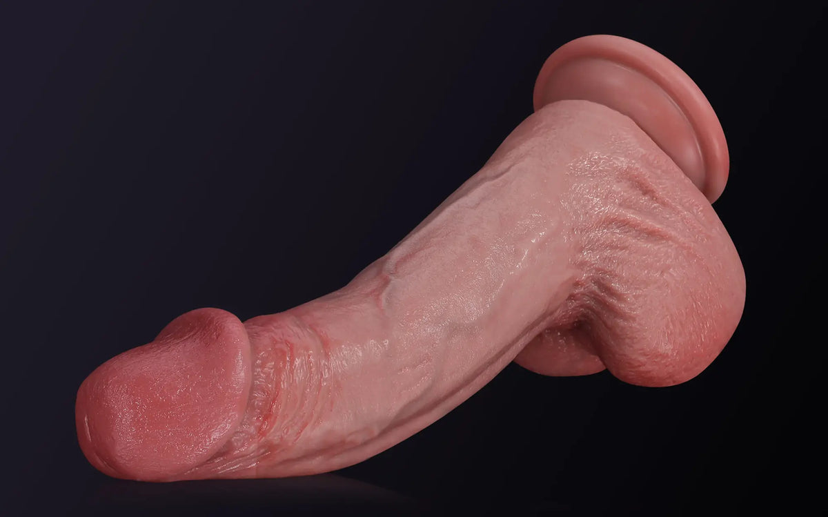 Jak 8.3 x 1.7inJake - 8.3 Inch
Jake focuses on realism with soft skin, a swollen head, and pronounced veins. A sculpted spine and layered structure provide consistent stimulation from every angle. With  - G Spot Flesh Curved Dildo With Metal Keel Bendable
