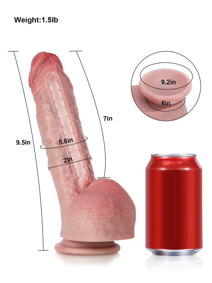 Char – 9.5× 2" Hyper-Realistic Bendable Dildo with Metal Keel