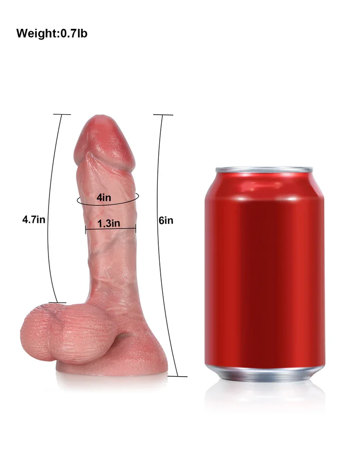 Smi – 6 × 1.3" Ultra-Soft Flesh-Like Small Dildo with Swinging Saggy Balls