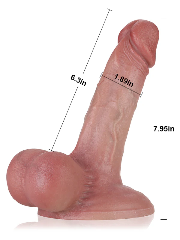 Joh 7.95 x 2 inches — Thick, realistic-feeling dildo with large testicles