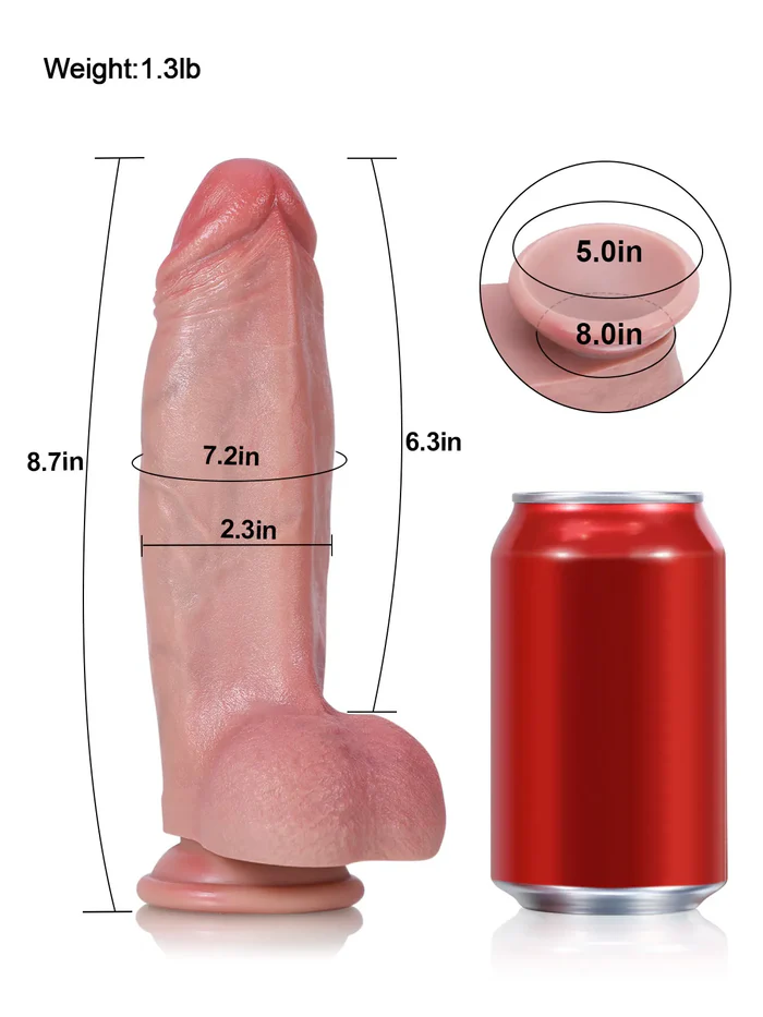 Jor – 8.7" × 2.3" Thick, Short, Soft Flesh-Like Realistic Dildo