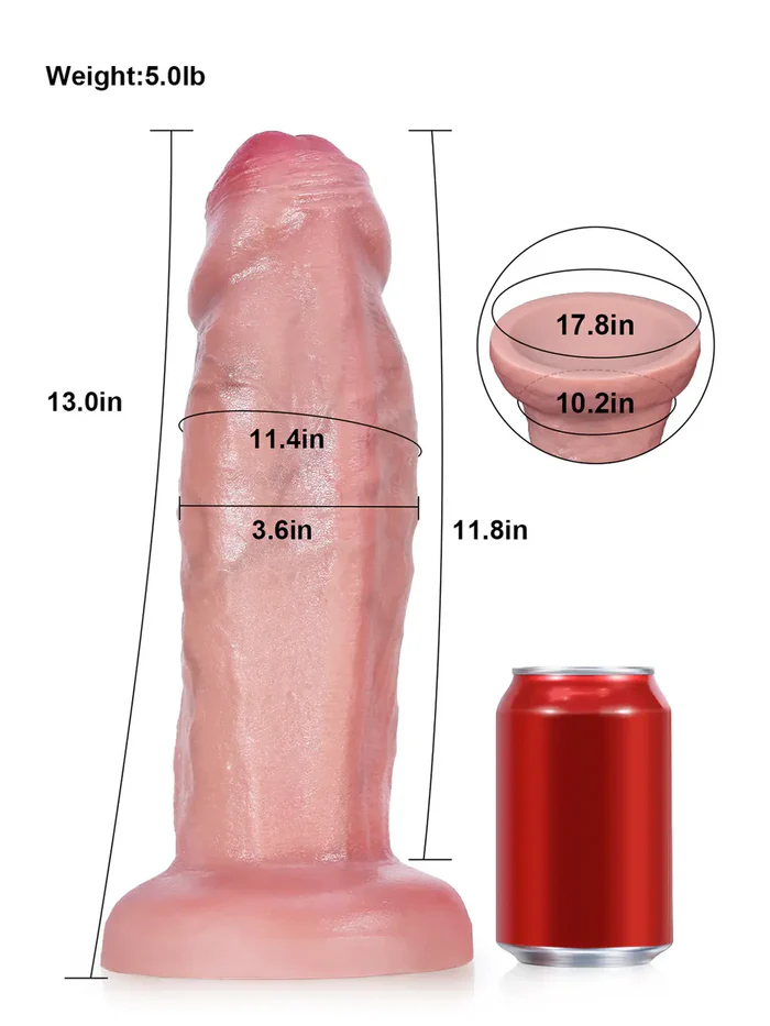 Duk – 13" × 3.6" Ultra-Thick Anal Dildo with Realistic Uncut Foreskin