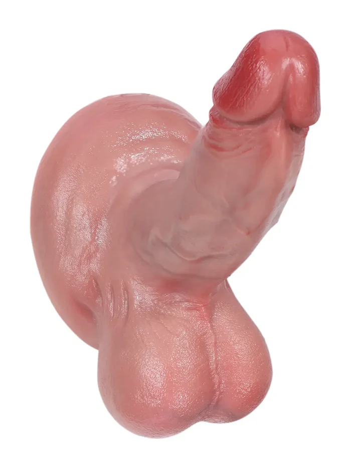 Beach 6.7 x 1.5" - Thin Small Dildo Flesh Skin With Big Balls