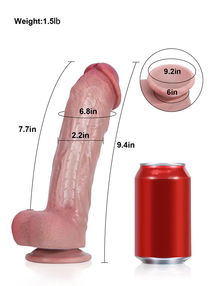 Mache – 9.4" × 2.2" Flesh-Like Curved G-Spot Dildo with Bendable Metal Keel
