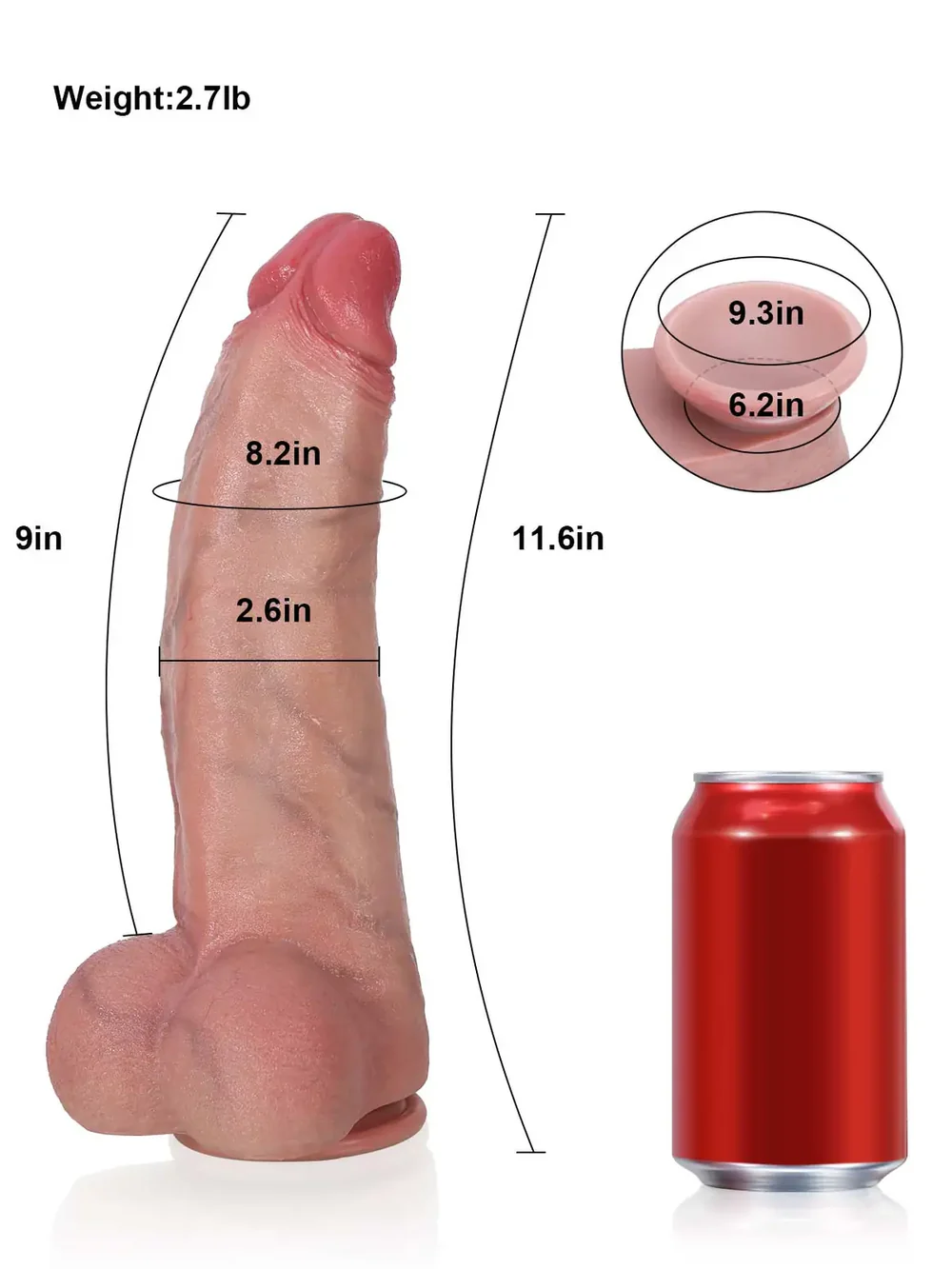 Galadriel – 11.6" × 2.6" Huge, Thick, Soft Flesh-Like Realistic Dildo