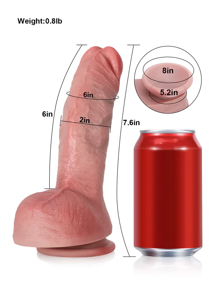 Ree – 7.6 × 2" Thick, Curved Flesh-Like G-Spot Dildo for Women