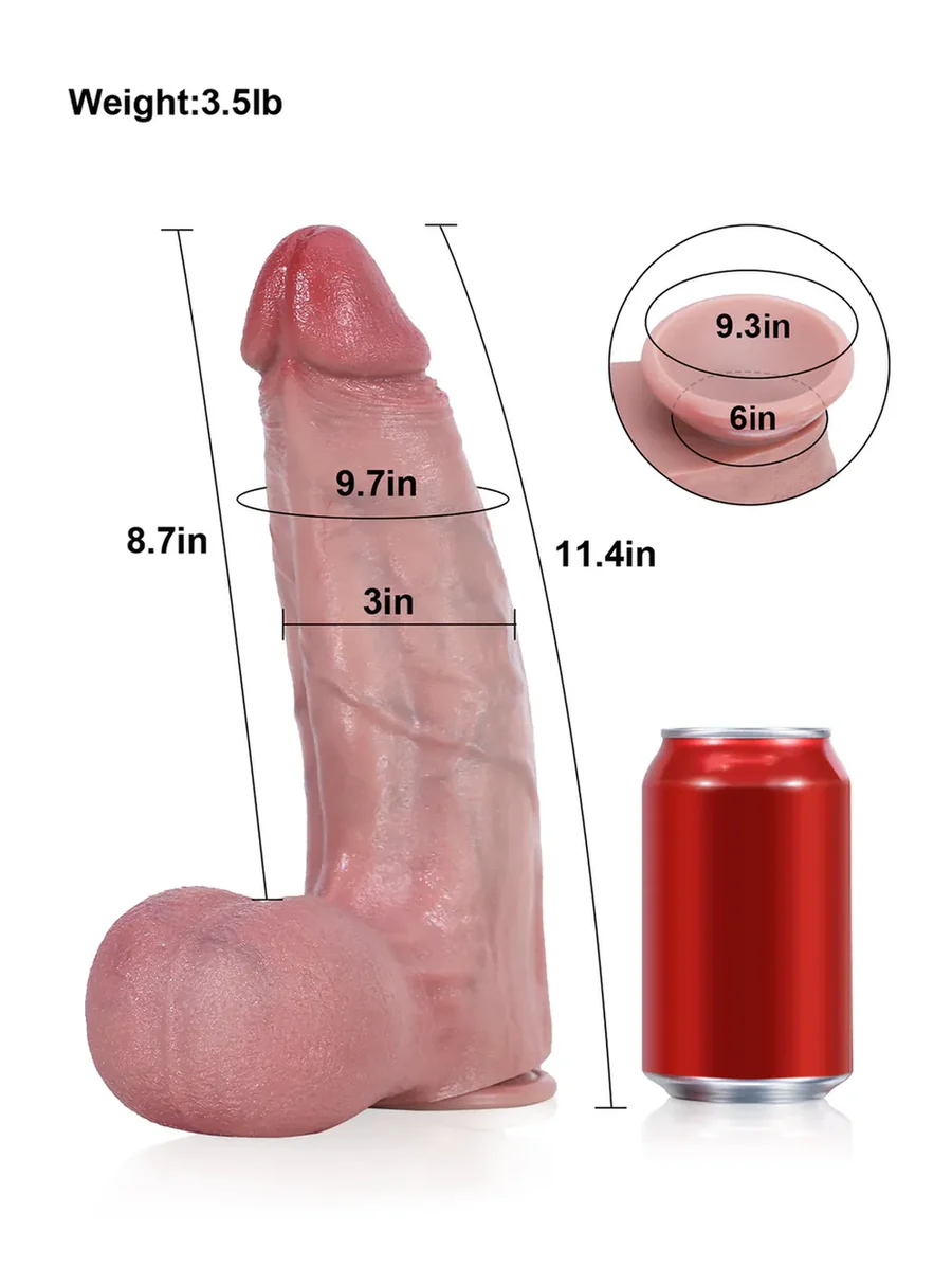 Lee – 11.4" × 3" Extra-Thick Realistic Dildo with Triple Raised Veins