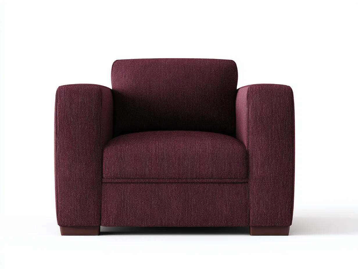 Sessel Strukturstoff 91x89x76 cm - bordeaux - moderne Blockform für Wohnzimmer
