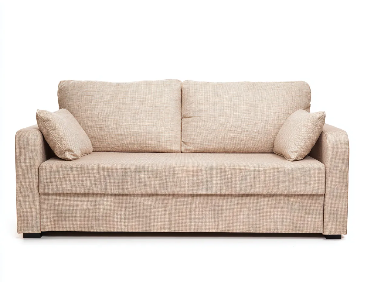 2-Sitzer-Sofa Stoff 178x86x79 cm - sandbeige - kompakte Armlehnen für Wohnzimmer