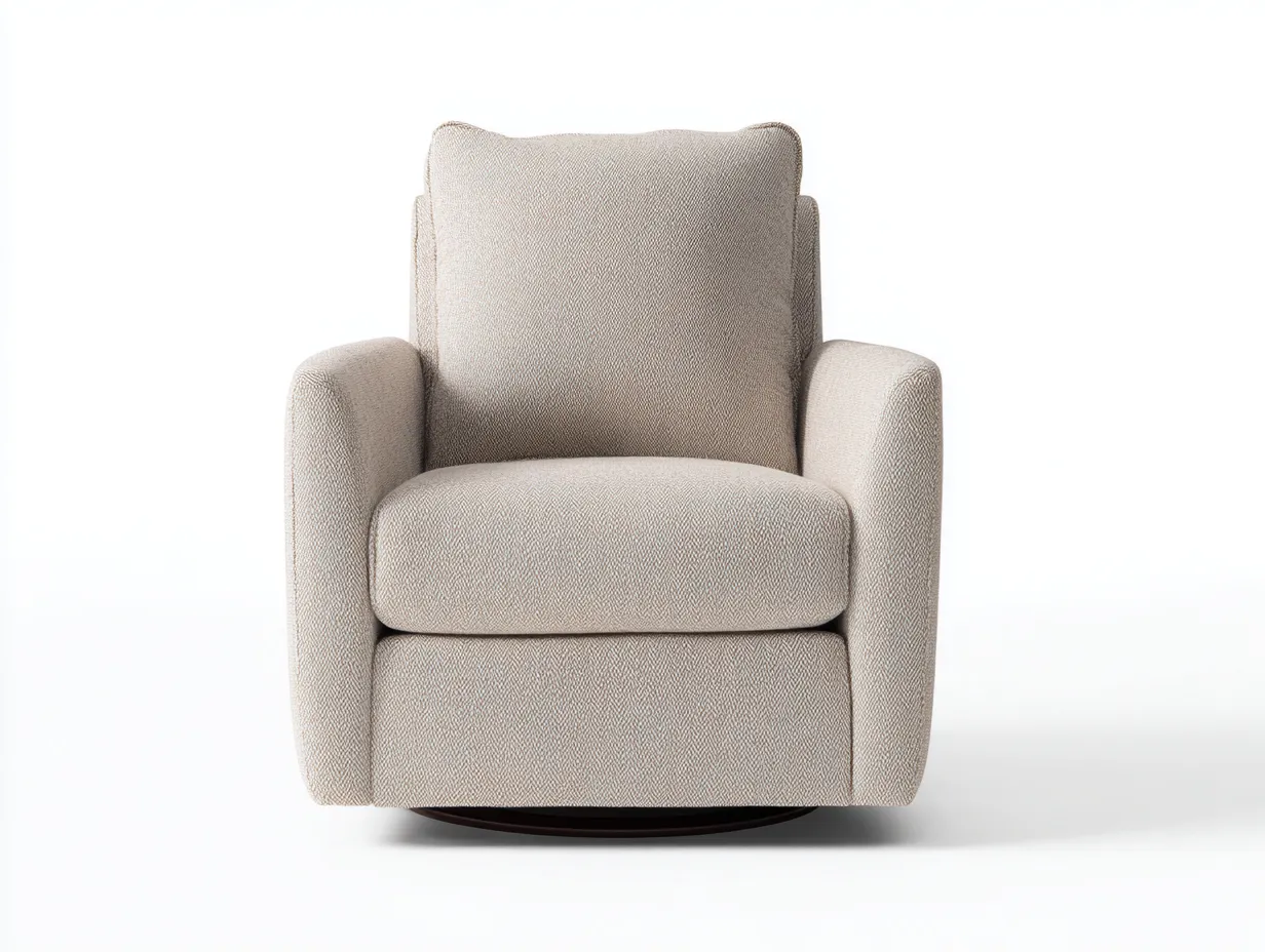Sessel Webstoff 90x92x87 cm - beige und schwarz - strukturierte Rückenlehne für Wohnzimmer