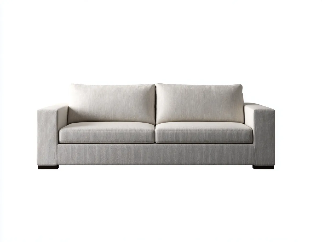 2-Sitzer-Sofa Stoff 180x86x79 cm - cremebeige - breite Armlehnen im minimalistischen Stil