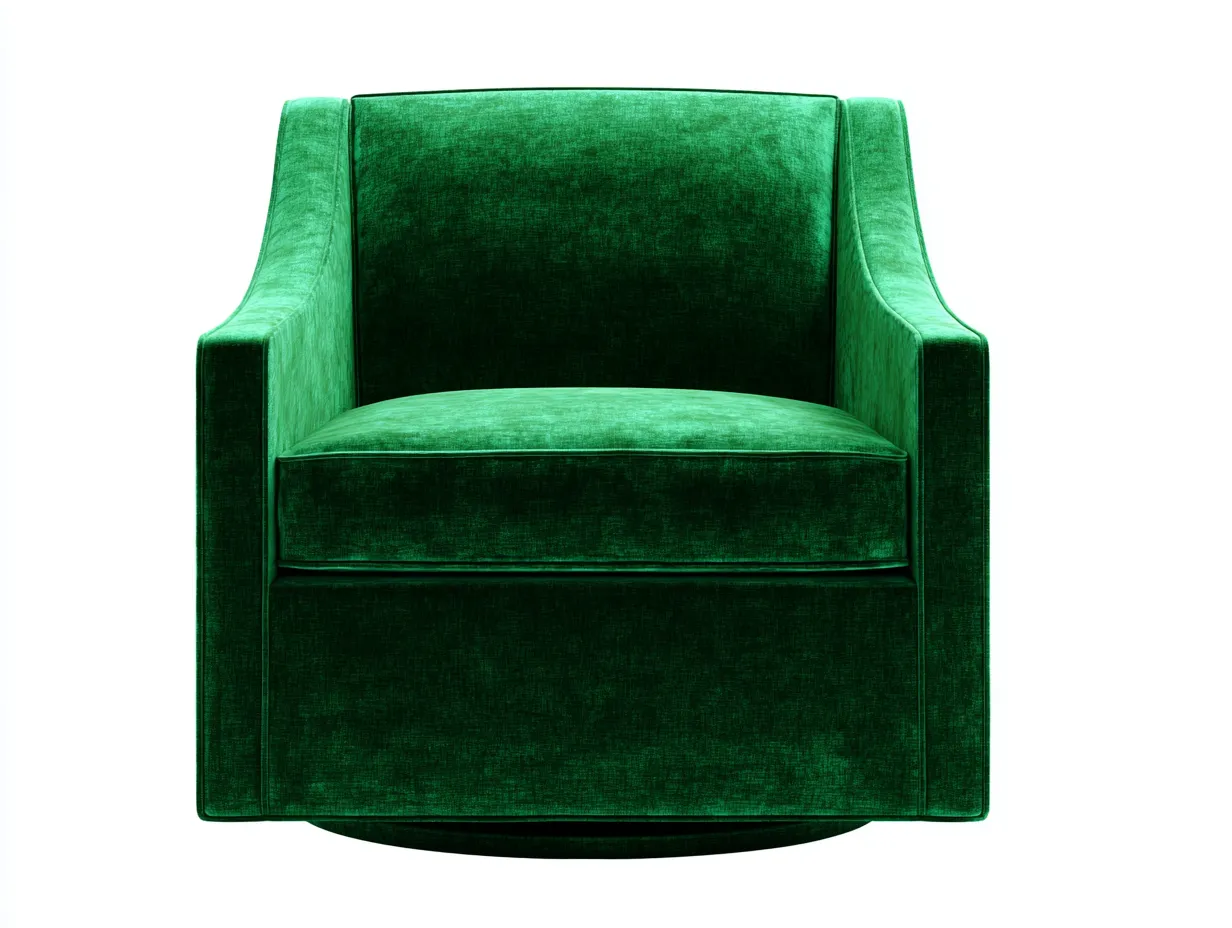 Sessel Samtstoff 86x88x78 cm - grün und schwarz - drehbar für Wohnzimmer