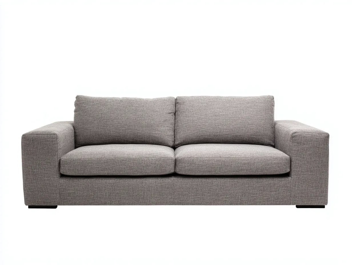 2-Sitzer-Sofa Stoff 184x88x80 cm - taupegrau - breite Armlehnen für Wohnzimmer