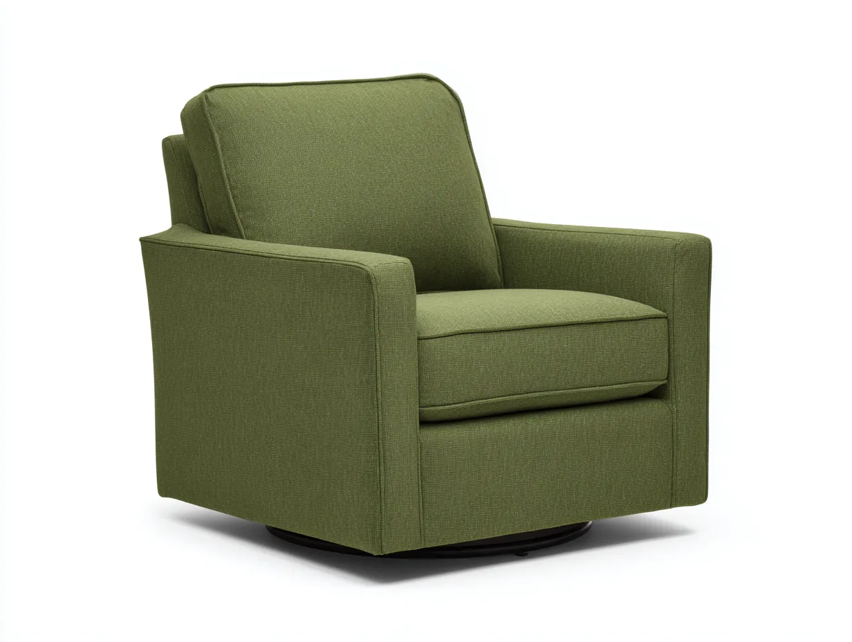 Sessel Stoff 92x94x84 cm - olivgrün und schwarz - drehbar für Wohnzimmer