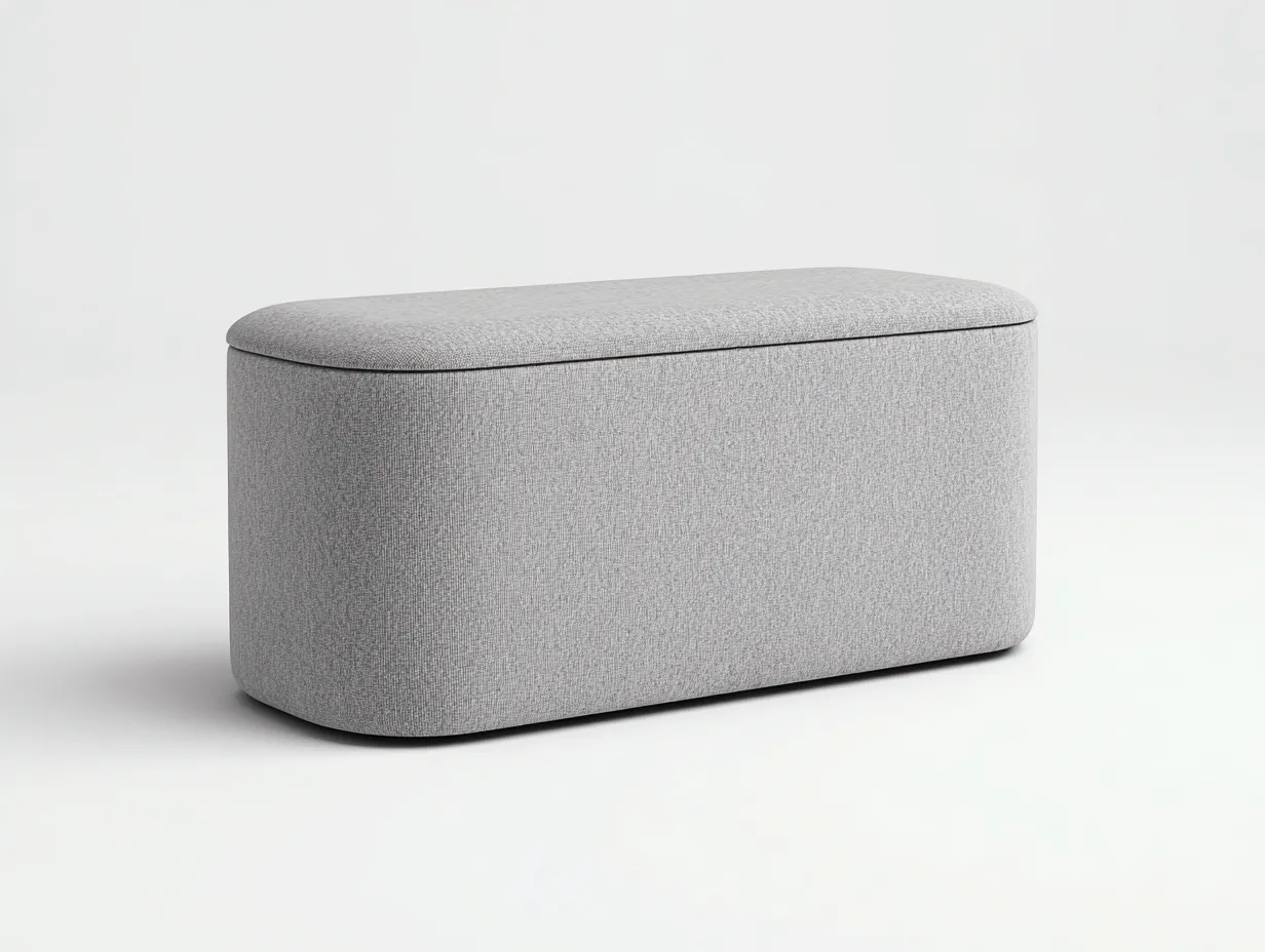 Bank Stoff 150x45x46 cm - grau - mit Stauraum für Schlafzimmer