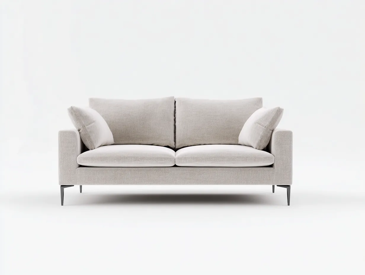 2-Sitzer-Sofa Stoff 175x86x82 cm - beige - schlanke Metallbeine für Wohnzimmer
