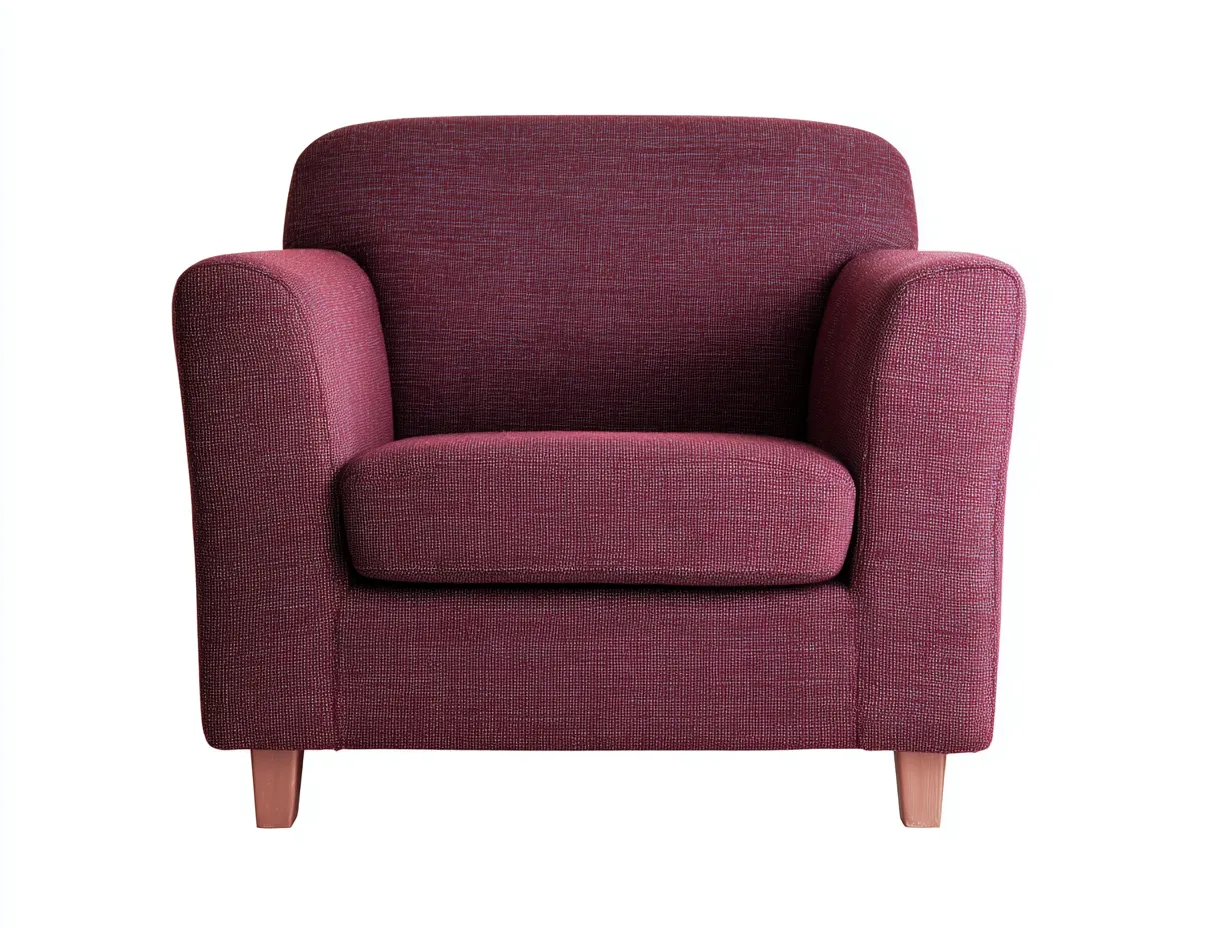Sessel Webstoff 89x88x77 cm - rotbraun und natur - Holzfüße für Wohnzimmer