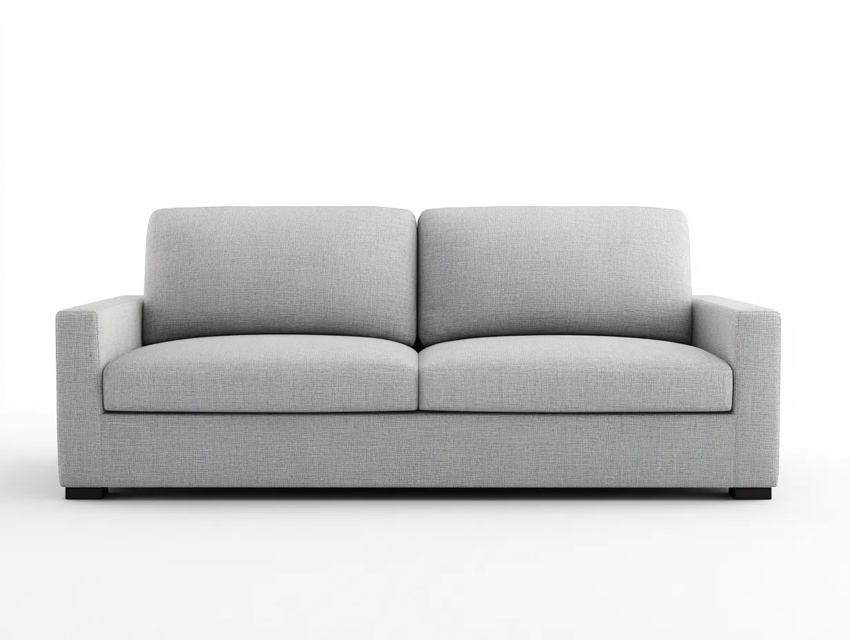 2-Sitzer-Sofa Stoff 183x88x79 cm - hellgrau - breite Armlehnen mit niedrigen Füßen
