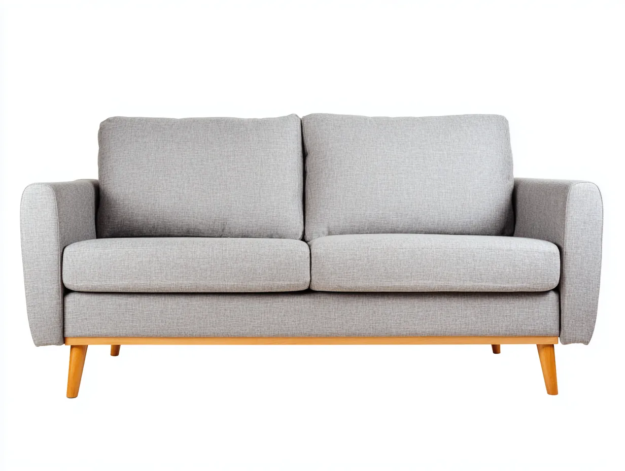 2-Sitzer-Sofa Stoff 178x85x84 cm - hellgrau - Holzbeine im kompakten Wohnstil